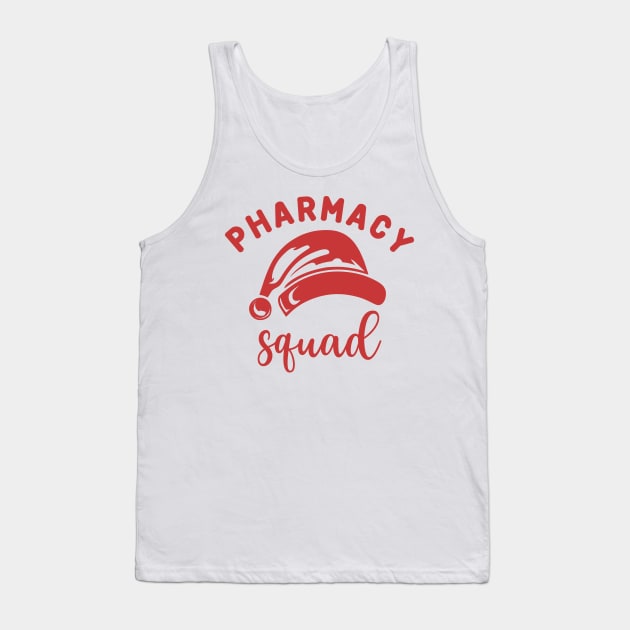 Pharmacy Squad Christmas Red Text Tank Top by JaussZ